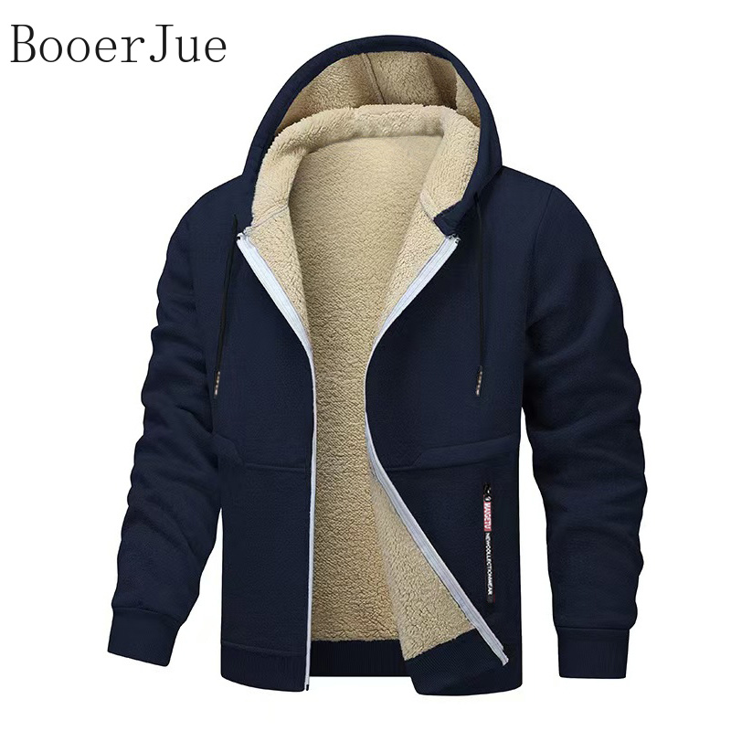 Sherpa Hoodie Fleece - Thick Sherpa Lined Hooded Zipper Jacket