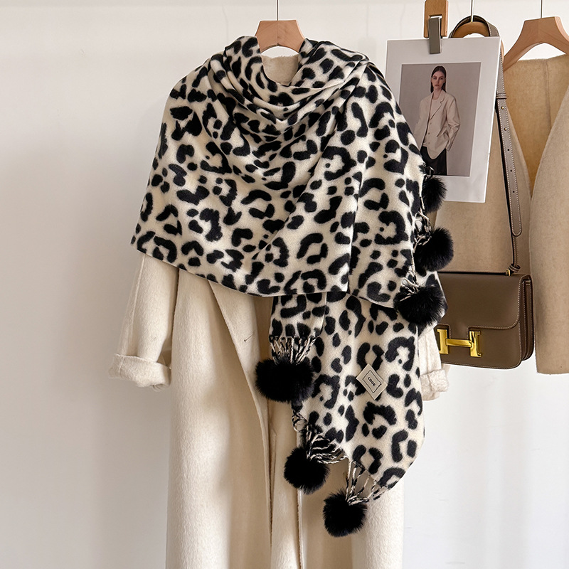 Shawl Wrap Winter - New Luxury Winter Leopard Two-sided Cashmere
