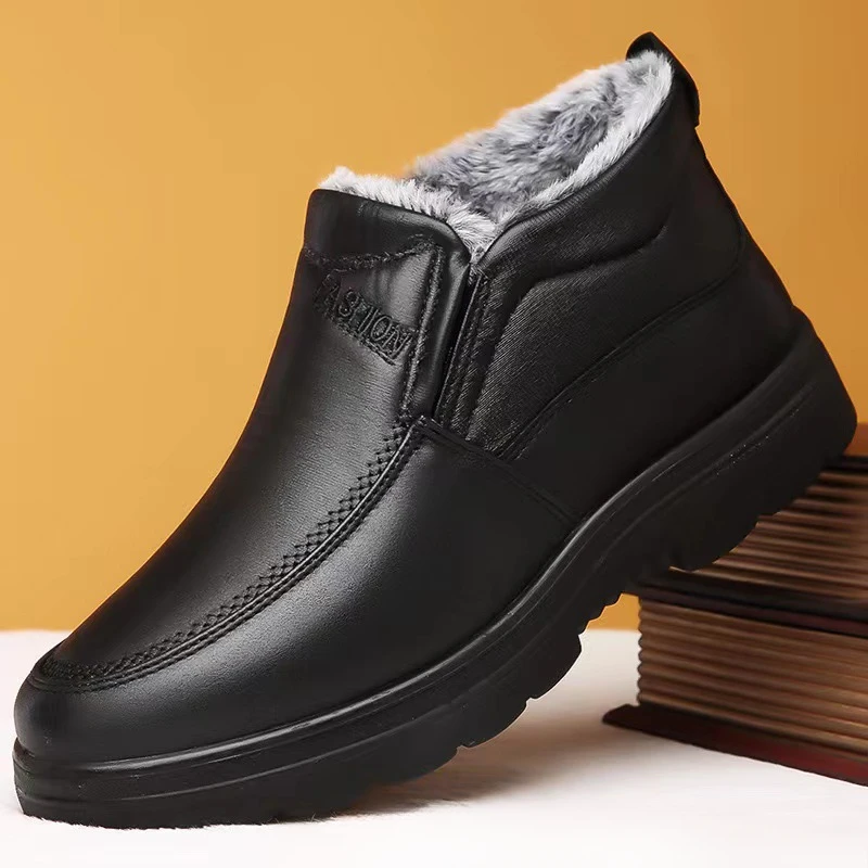 Waterproof Winter Boot - Winter Men's Ankle Boots Plush Warm