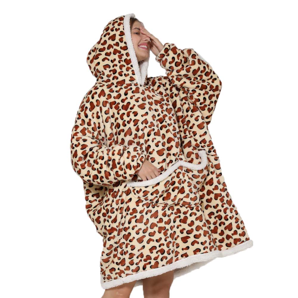 Lazy Hoodie Blanket Oversized  - Sherpa Hoodie Fleece ulasan dan harga