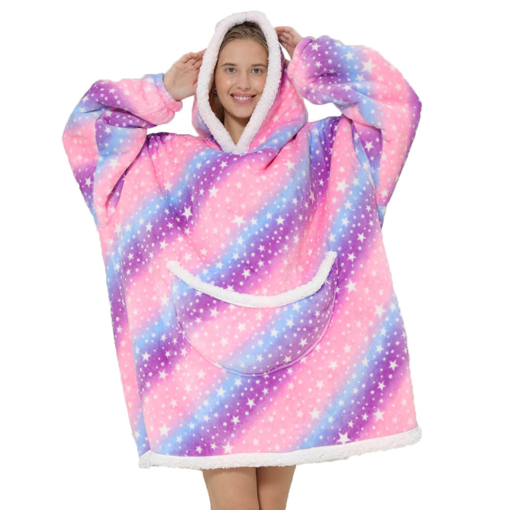 Lazy Hoodie Blanket Oversized  - Sherpa Hoodie Fleece ulasan dan harga