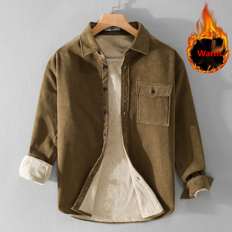 Men's Corduroy Shirt Jacket He - Flannel Shirt Lined ulasan dan harga