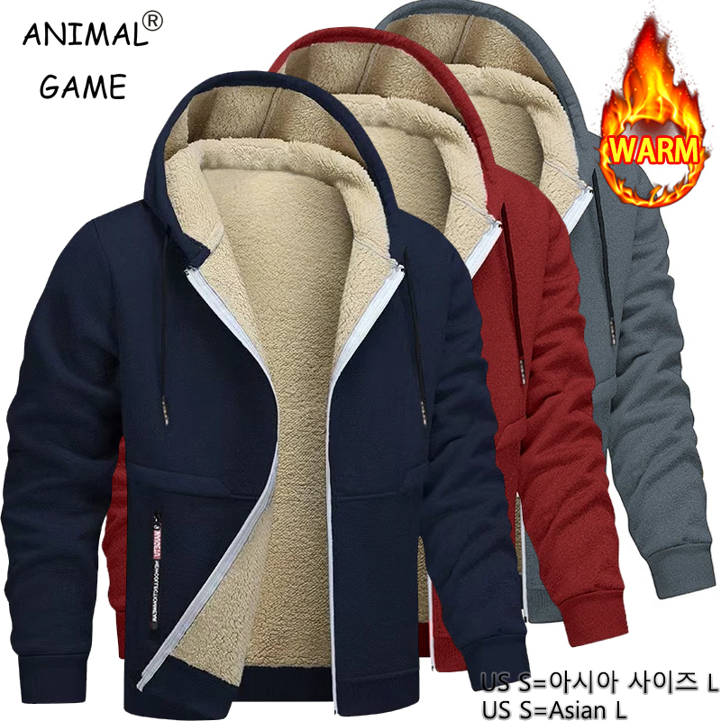 Animal Game Mens Casual Hooded - Sherpa Hoodie Fleece ulasan dan harga