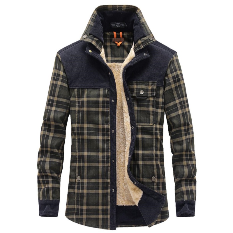 Men's Jackets Winter Windproof - Flannel Shirt Lined ulasan dan harga