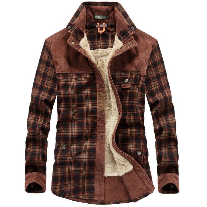 Men's Jackets Winter Windproof - Flannel Shirt Lined ulasan dan harga