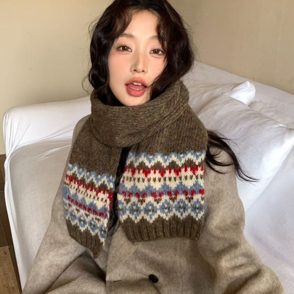 Classic Wool Jacquard Knitted  - Wool Scarf Men ulasan dan harga