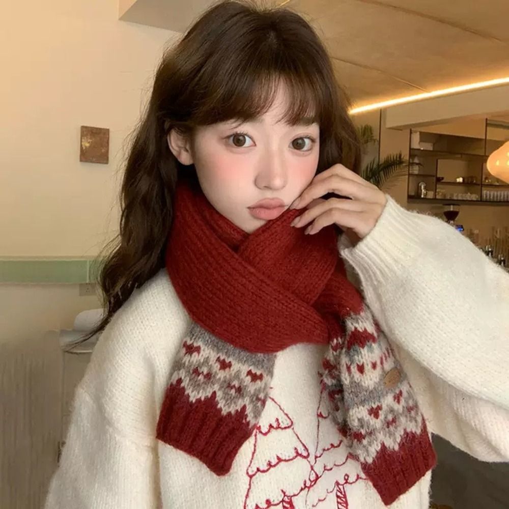 Classic Wool Jacquard Knitted  - Wool Scarf Men ulasan dan harga