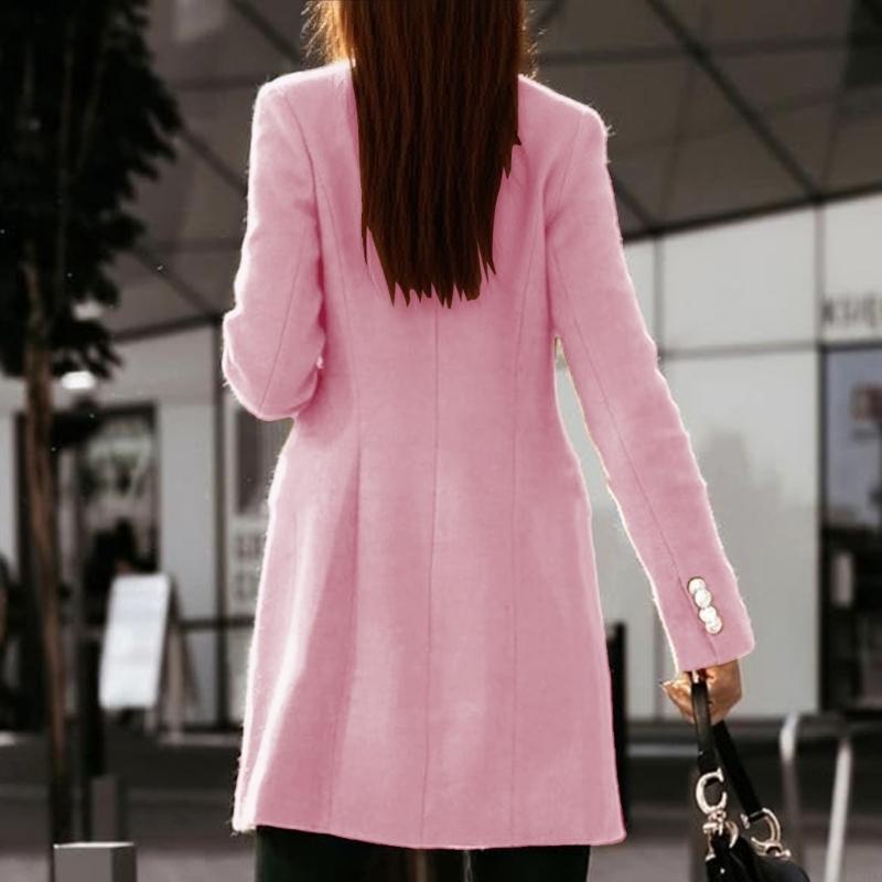 831A Womens Fall Winter Wool C - Wool Coat Peacoat ulasan dan harga