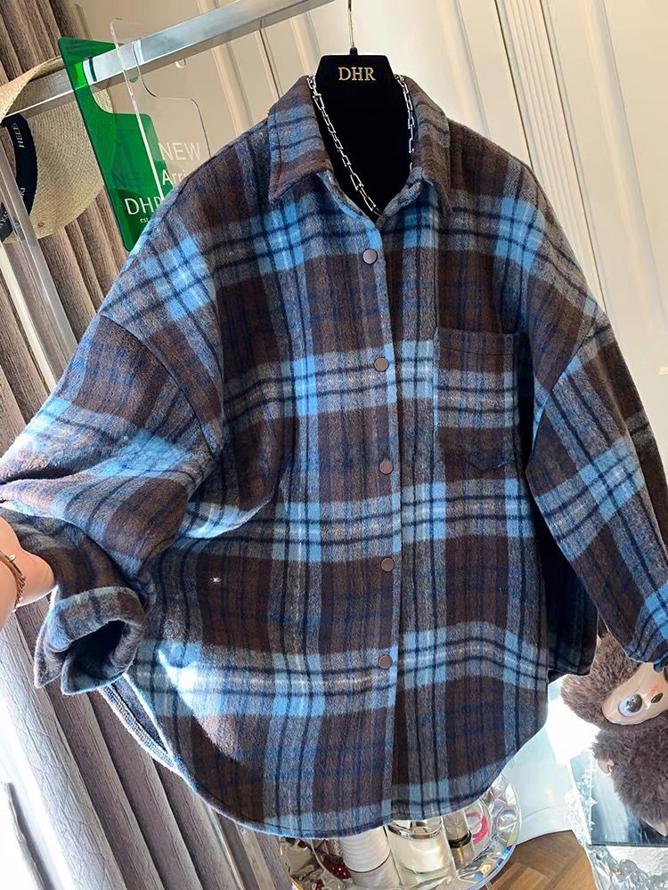 plus Size Women's Plaid Flanne - Flannel Shirt Lined ulasan dan harga