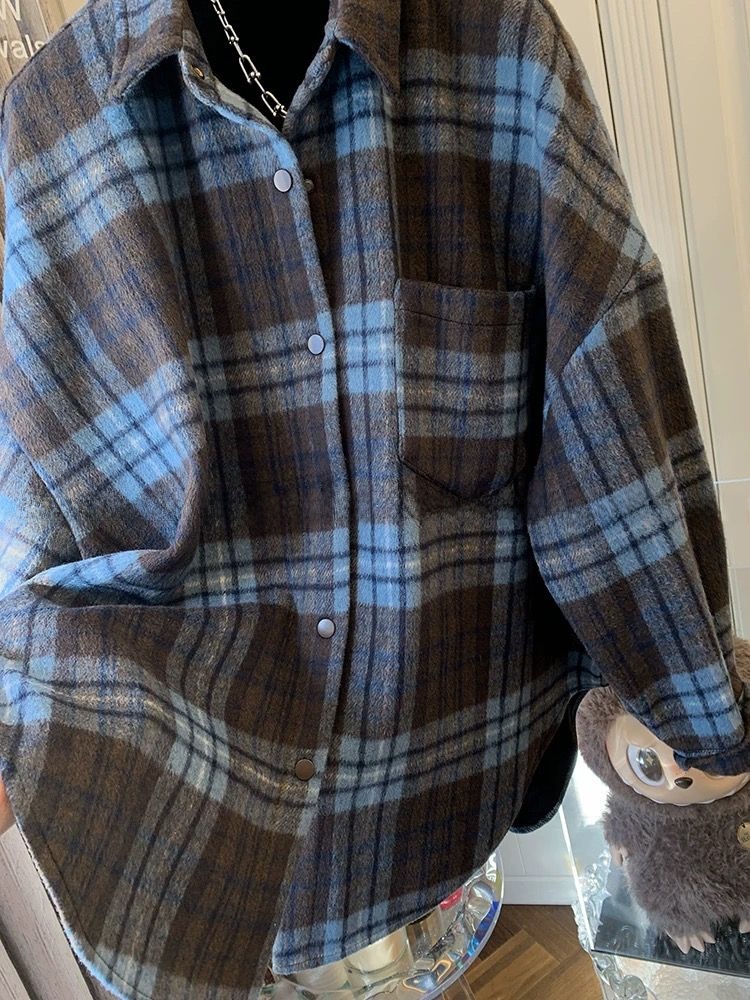 plus Size Women's Plaid Flanne - Flannel Shirt Lined ulasan dan harga