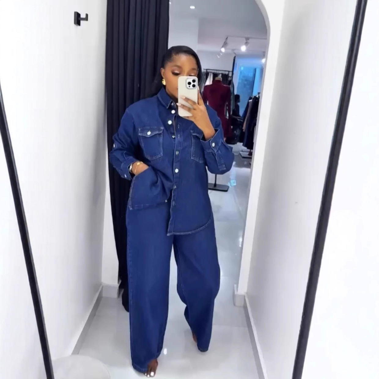 Jeans 2 Piece Sets Women Denim - Down Jacket Packable ulasan dan harga