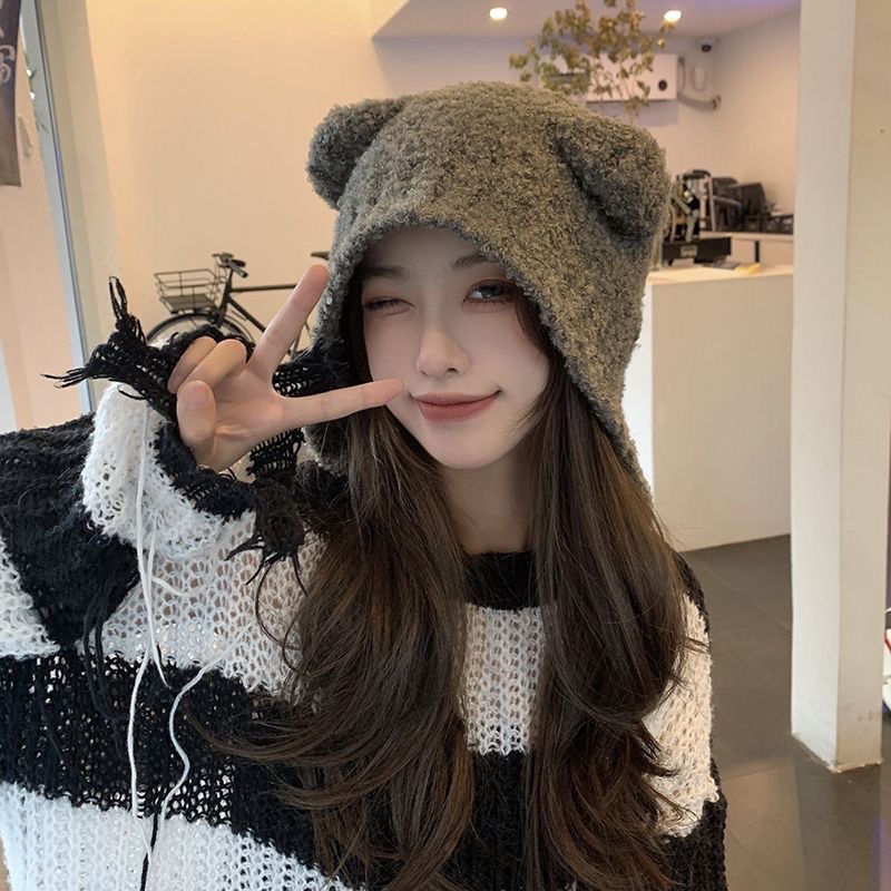 Autumn Winter Women Knit Hat C - Knit Beanie Hat Warm ulasan dan harga