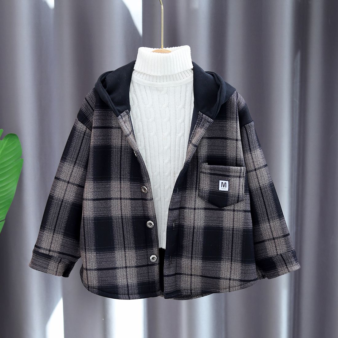 2025 New Boys Autumn Winter Fl - Flannel Shirt Lined ulasan dan harga