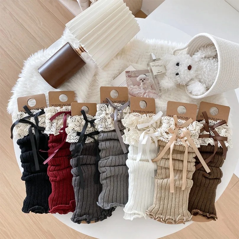 Leg Warmers Ankle Womens Bow W - Thermal Sock Wool ulasan dan harga