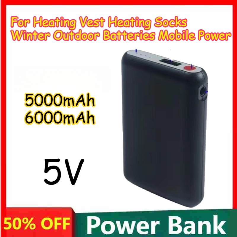 5000mAh 6000mAh 5V Rechargeabl - Heated Vest Battery ulasan dan harga