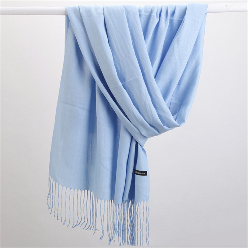 Fashion Solid Color 2023 Women - Cashmere Pashmina Wrap ulasan dan harga