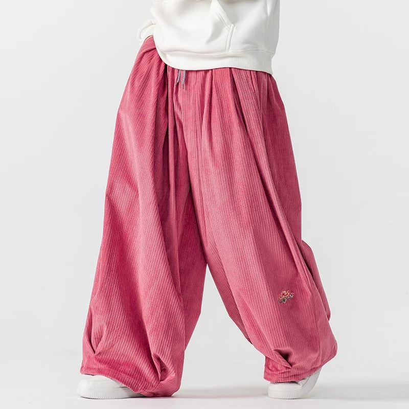 Men Corduroy Wide Leg Pants Me - Corduroy Pant Warm ulasan dan harga