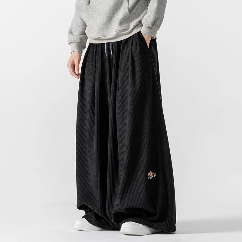 Men Corduroy Wide Leg Pants Me - Corduroy Pant Warm ulasan dan harga