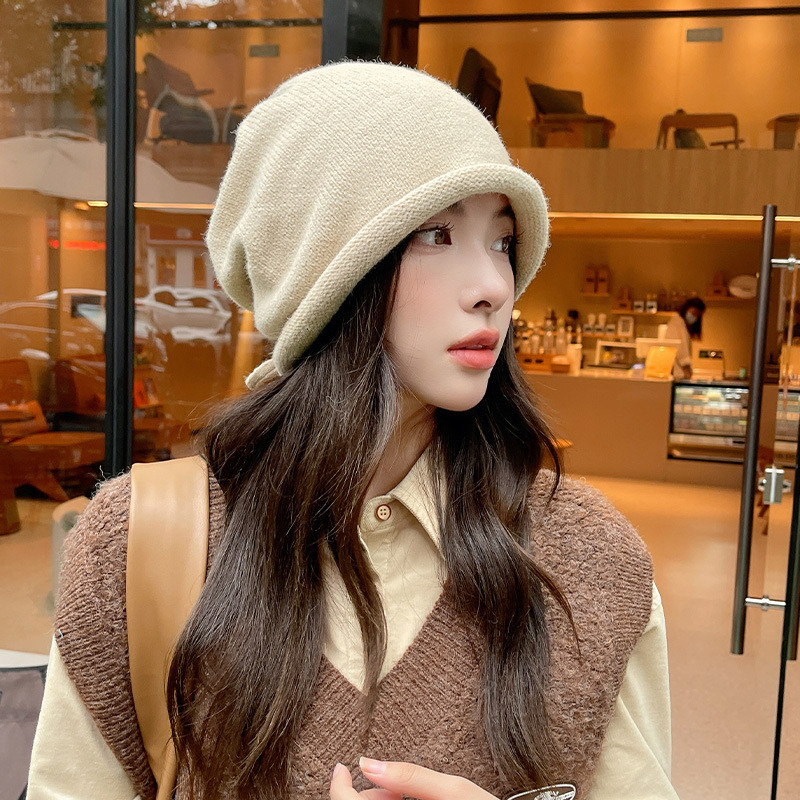 Knitted Bonnet Hoods Female Wi - Knit Beanie Hat Warm ulasan dan harga