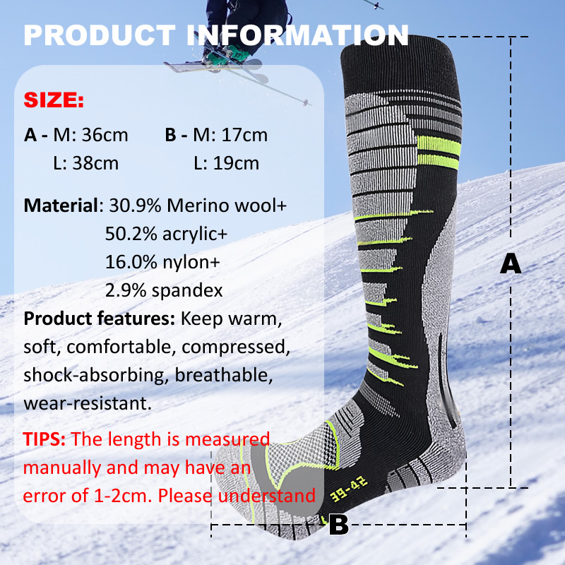 Merino Wool Ski Socks Cold Wea - Thermal Sock Wool ulasan dan harga