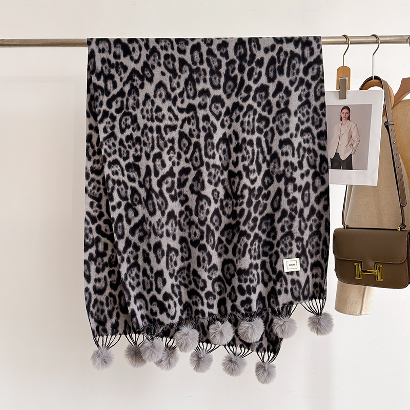 New Luxury Winter Leopard Two- - Shawl Wrap Winter ulasan dan harga