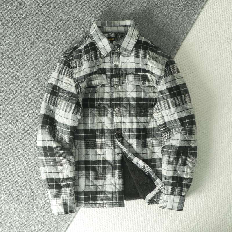 Fall Winter Men's Plaid Flanne - Flannel Shirt Lined ulasan dan harga