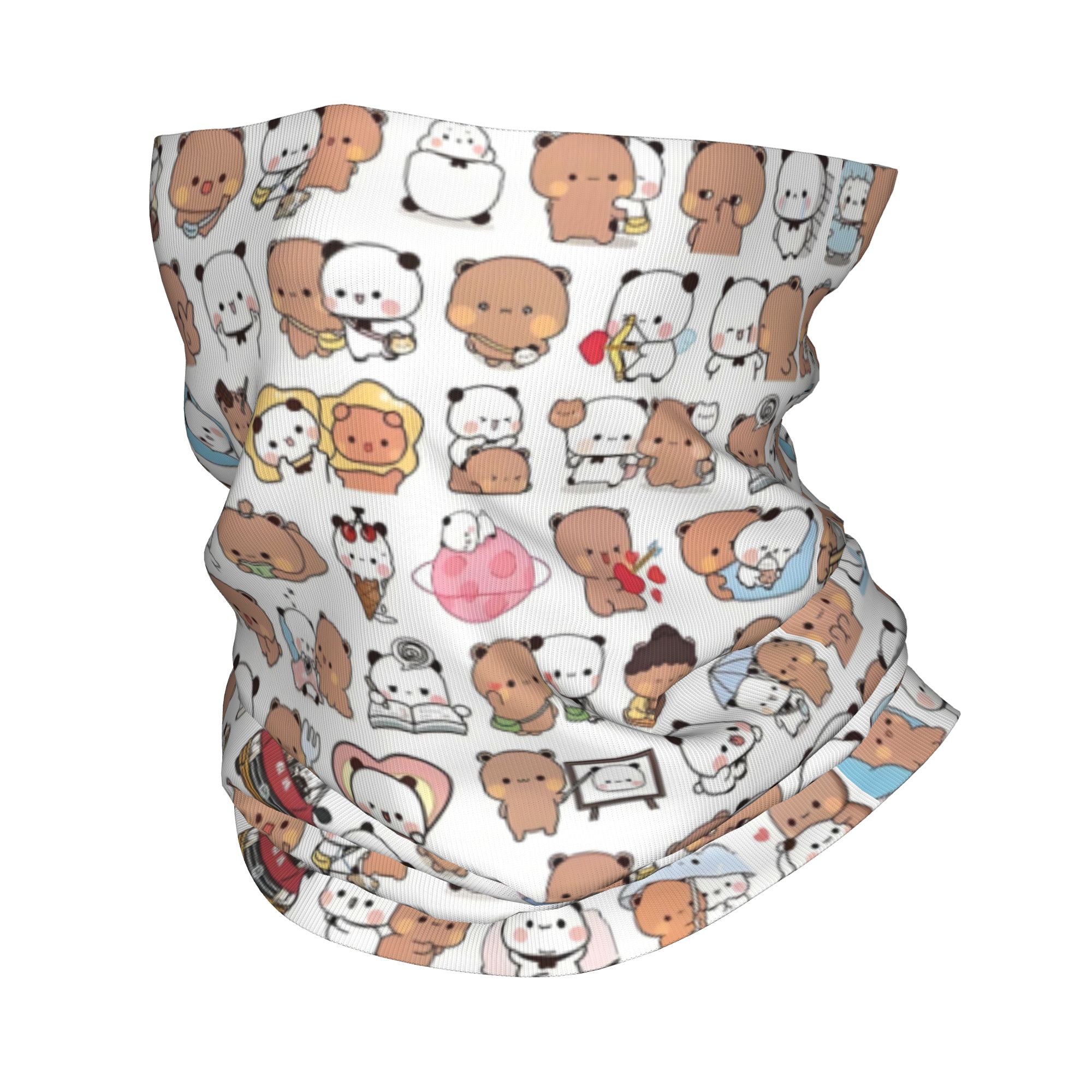 Custom Bear Cartoon Peach And  - Neck Gaiter Fleece ulasan dan harga