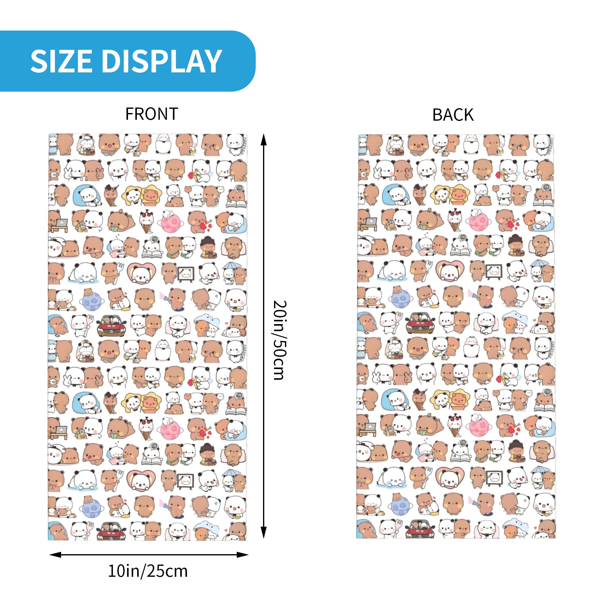 Custom Bear Cartoon Peach And  - Neck Gaiter Fleece ulasan dan harga