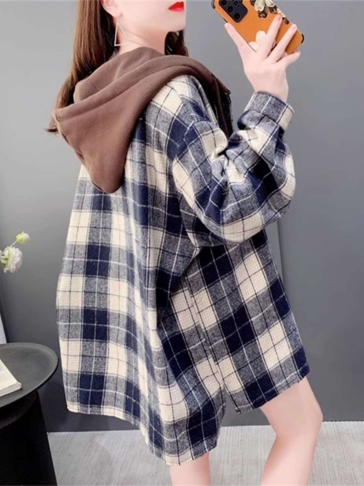 Women's Oversized Plaid Flanne - Flannel Shirt Lined ulasan dan harga