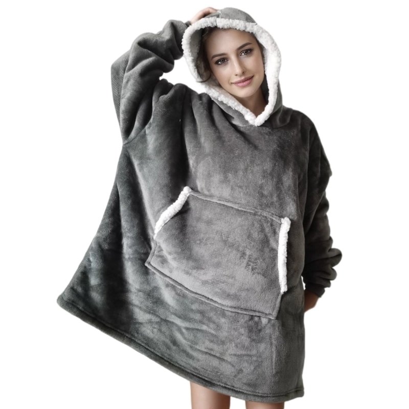 Wearable Adult Super Soft Flan - Sherpa Hoodie Fleece ulasan dan harga