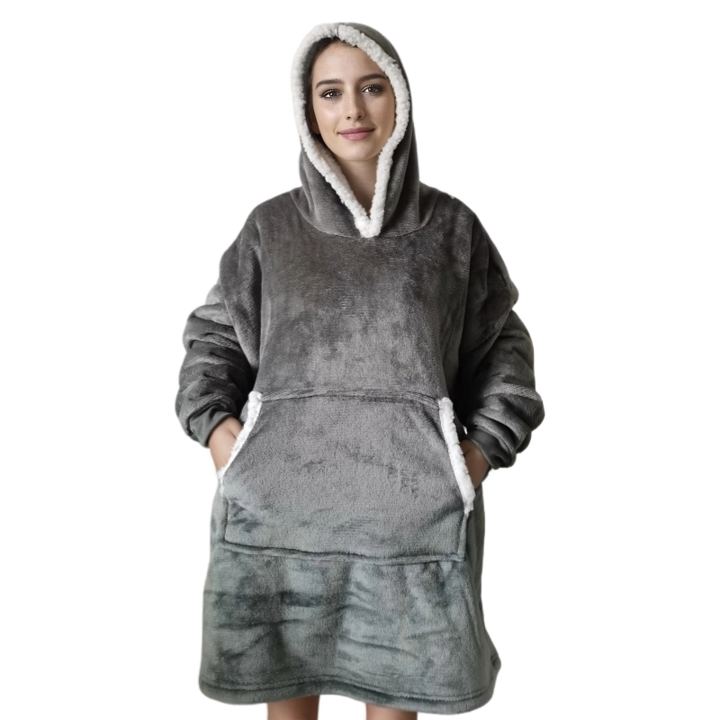 Wearable Adult Super Soft Flan - Sherpa Hoodie Fleece ulasan dan harga