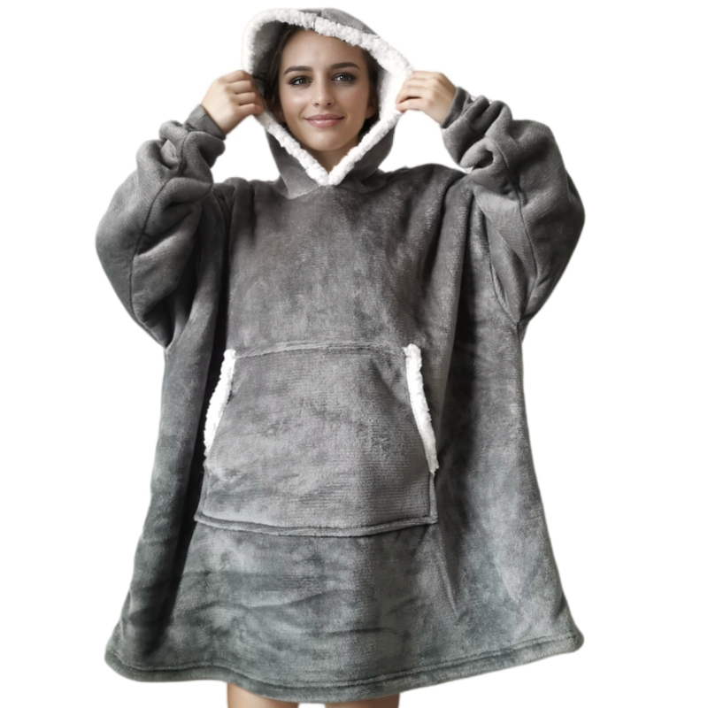 Wearable Adult Super Soft Flan - Sherpa Hoodie Fleece ulasan dan harga