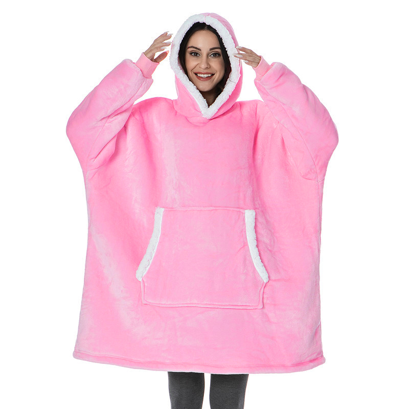 Wearable Adult Super Soft Flan - Sherpa Hoodie Fleece ulasan dan harga