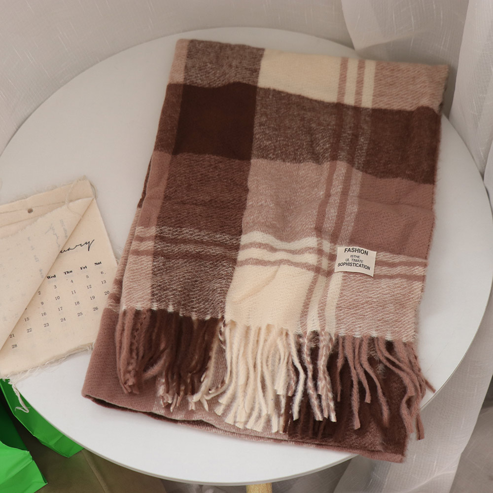 Casual Windproof Plaid Wool Sc - Wool Scarf Men ulasan dan harga