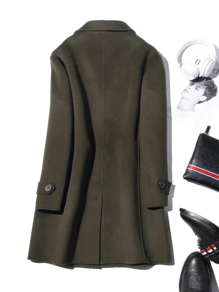 AYUNSUE 100% Wool Coat Men Aut - Wool Coat Peacoat ulasan dan harga