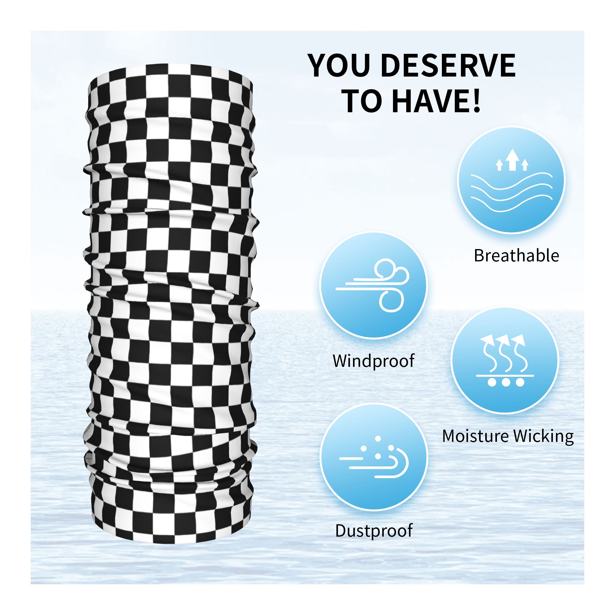 Custom Racing Checkered Motor  - Neck Gaiter Fleece ulasan dan harga