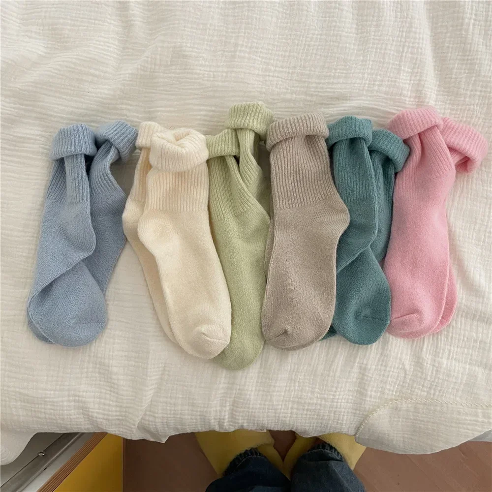 Solid Color Women Winter Thick - Thermal Sock Wool ulasan dan harga