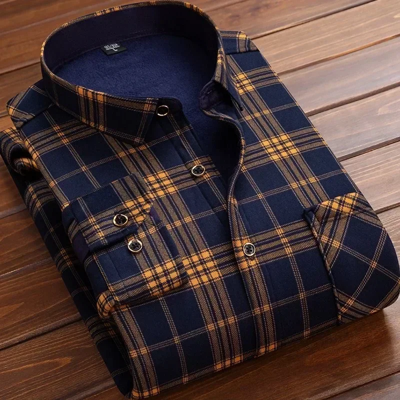 2025 Men's Winter Warm Long Sl - Flannel Shirt Lined ulasan dan harga