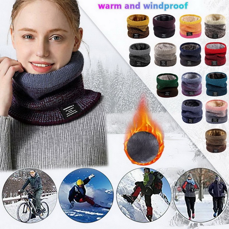Winter Women Men's Knitted Gra - Wool Scarf Men ulasan dan harga