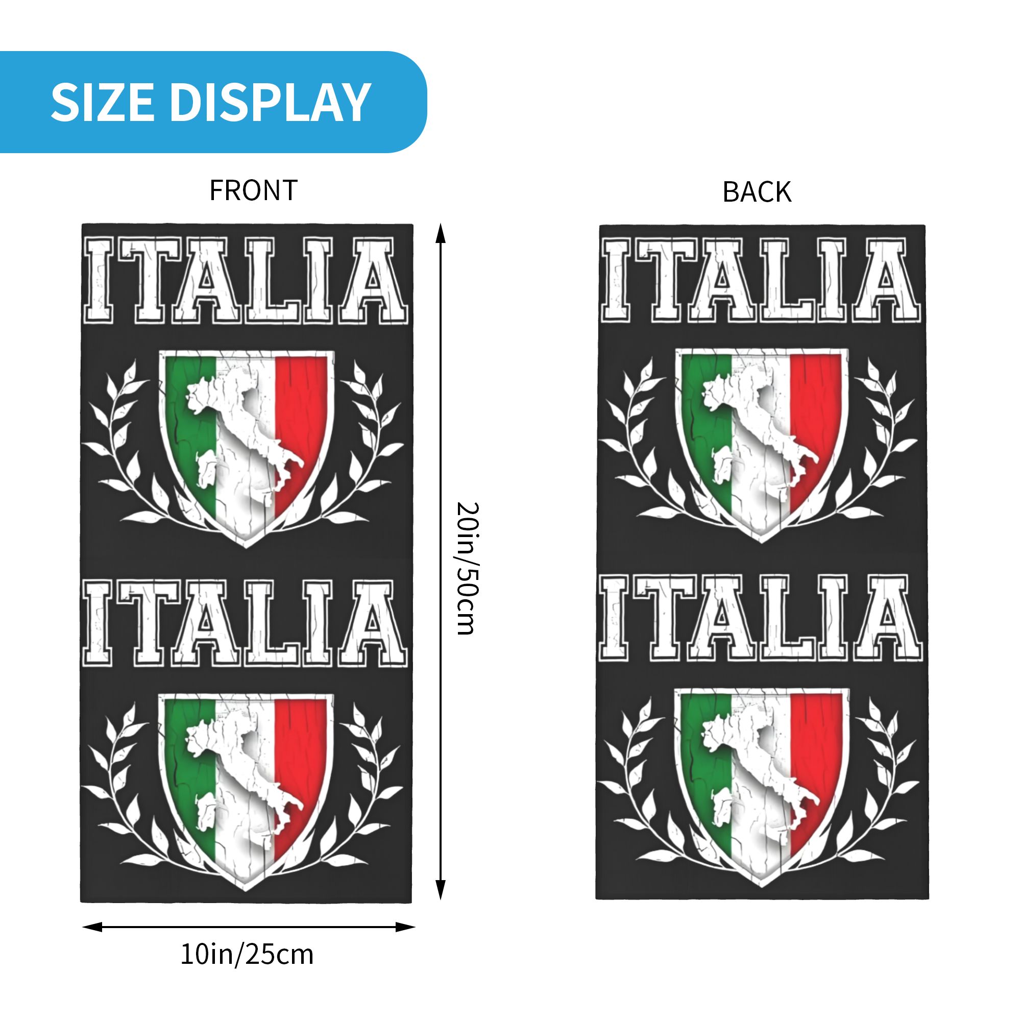 Custom Italy Flag Bandana Neck - Neck Gaiter Fleece ulasan dan harga