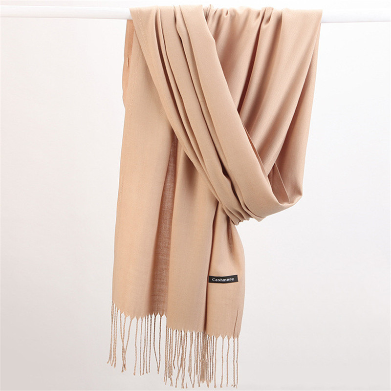 Women Solid Scarf Cashmere Fee - Cashmere Pashmina Wrap ulasan dan harga