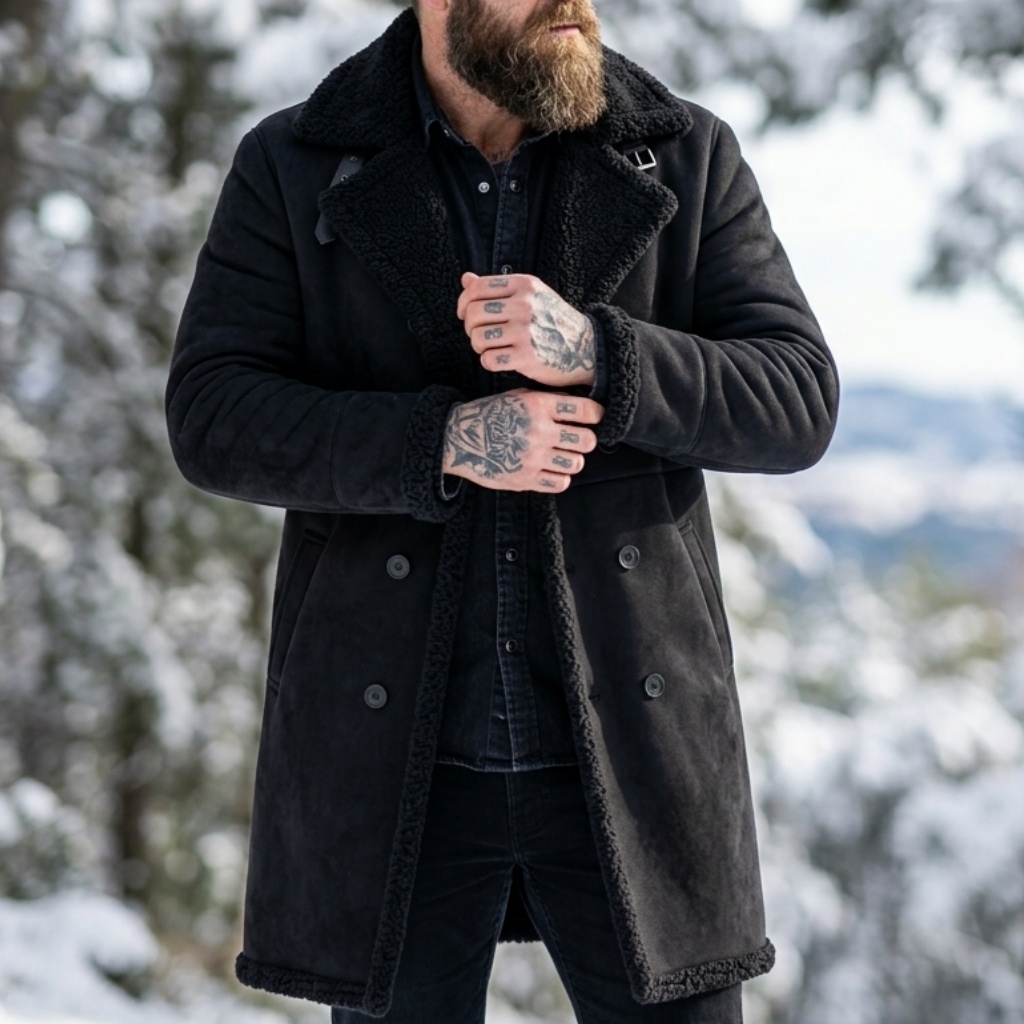 Men's Faux Suede Fur Lined Win - Down Jacket Packable ulasan dan harga