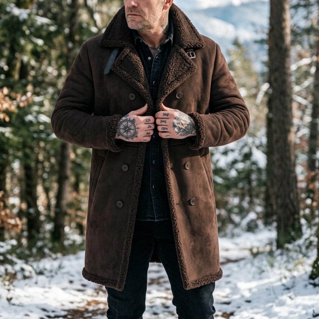 Men's Faux Suede Fur Lined Win - Down Jacket Packable ulasan dan harga