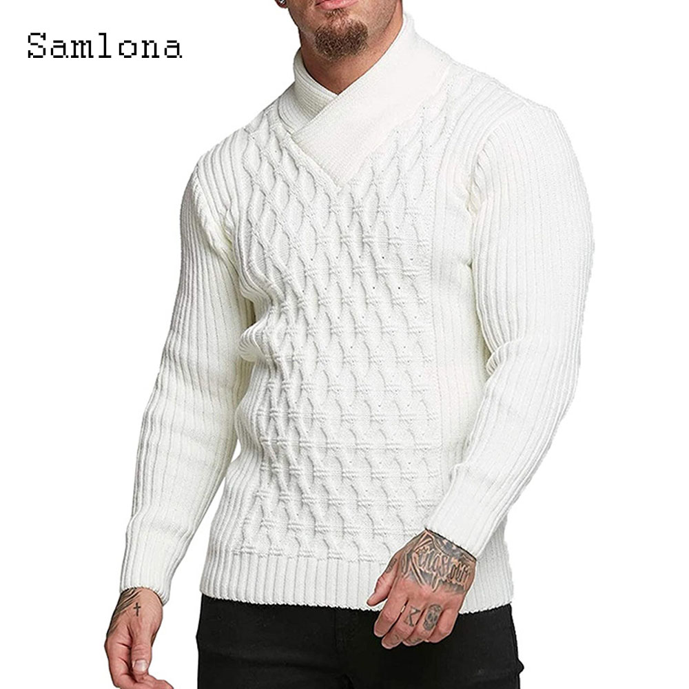 Samlona Men Autumn New Knittin - Wool Scarf Men ulasan dan harga