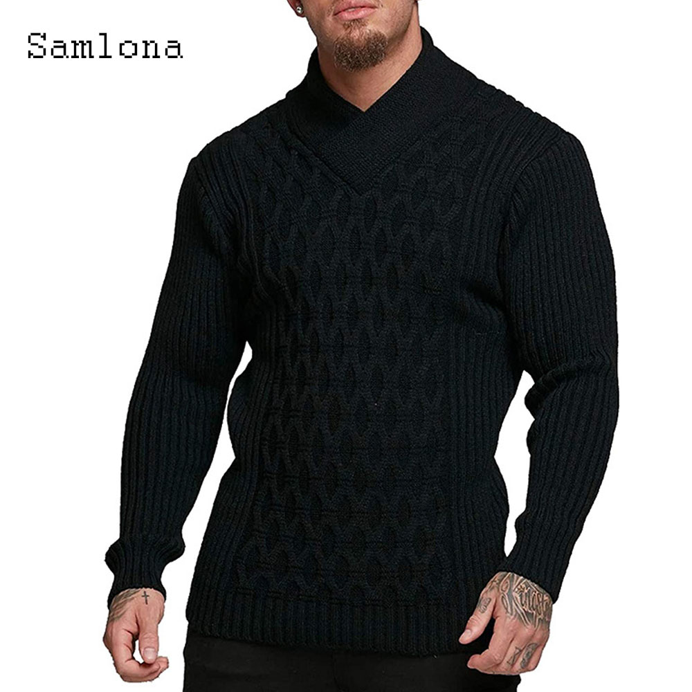 Samlona Men Autumn New Knittin - Wool Scarf Men ulasan dan harga