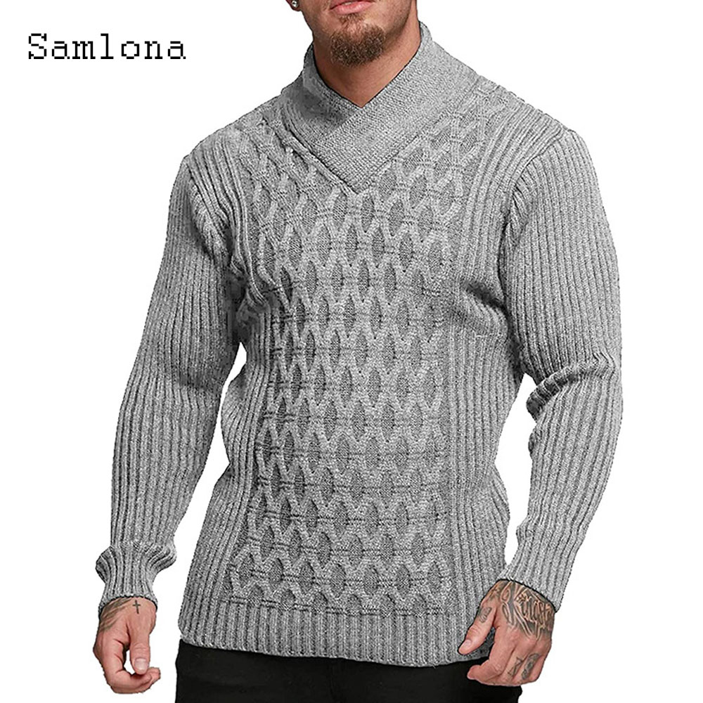 Samlona Men Autumn New Knittin - Wool Scarf Men ulasan dan harga