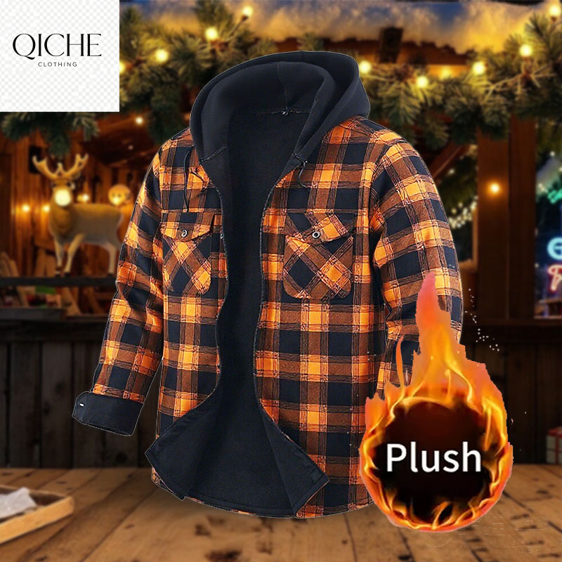 QICHE Fleece Lined Thick Flann - Flannel Shirt Lined ulasan dan harga