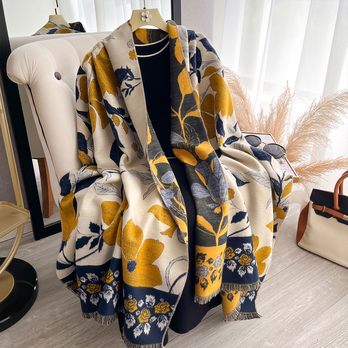 Women Thicken Luxury Winter Pa - Cashmere Pashmina Wrap ulasan dan harga