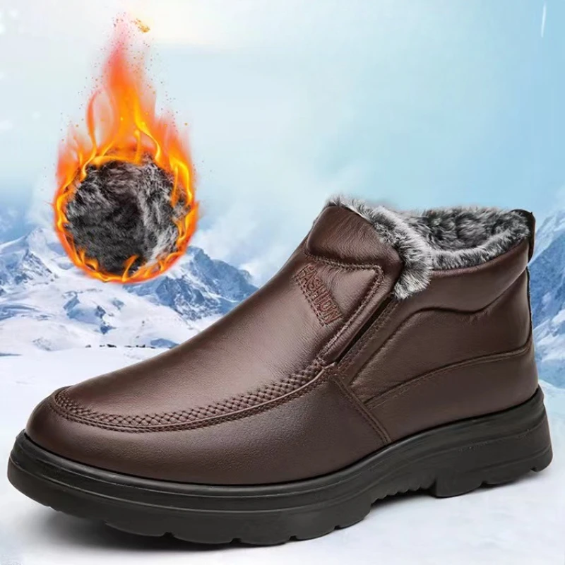 Winter Men's Ankle Boots Plush - Waterproof Winter Boot ulasan dan harga