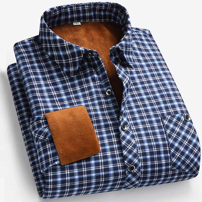 2026 Autumn and Winter Men's F - Flannel Shirt Lined ulasan dan harga